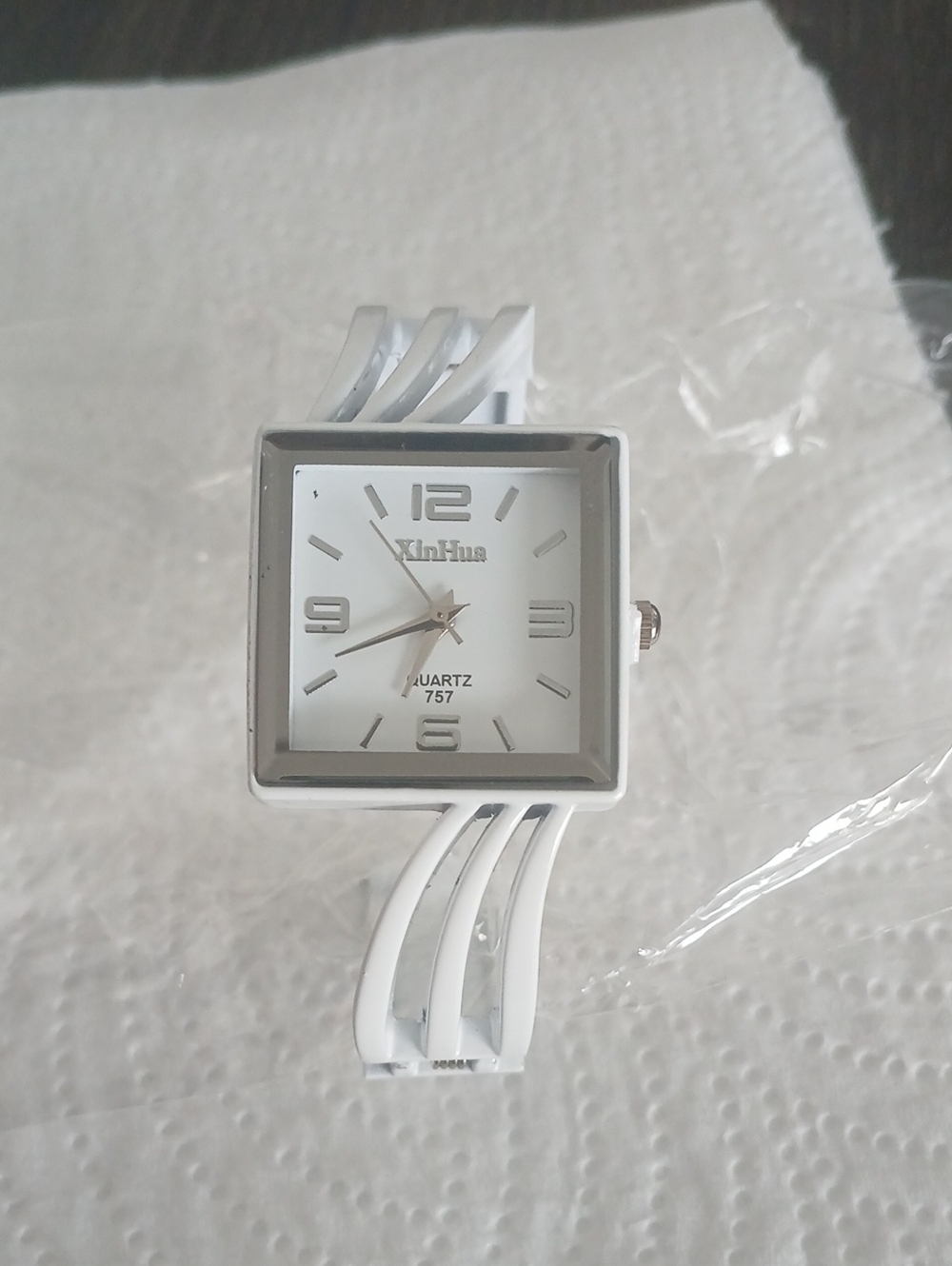 White Square Dial Quartz Watch